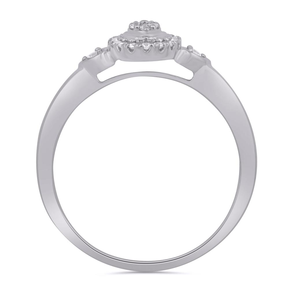 10 Karat White Gold 0.16 Carat Diamonds Oval Ladies Ring-0232182-WG