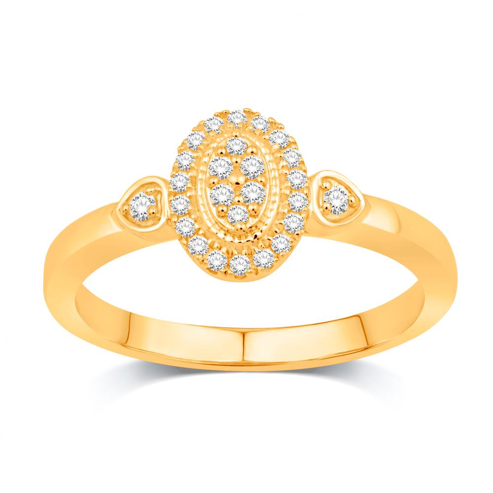 10 Karat Yellow Gold 0.16 Carat Diamonds Oval Ladies Ring-0232182-YG