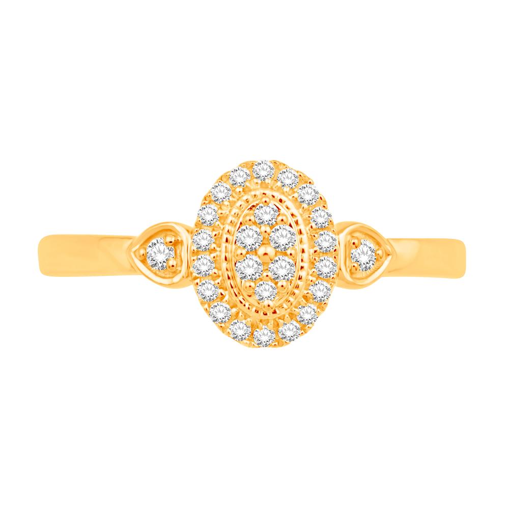 10 Karat Yellow Gold 0.16 Carat Diamonds Oval Ladies Ring-0232182-YG