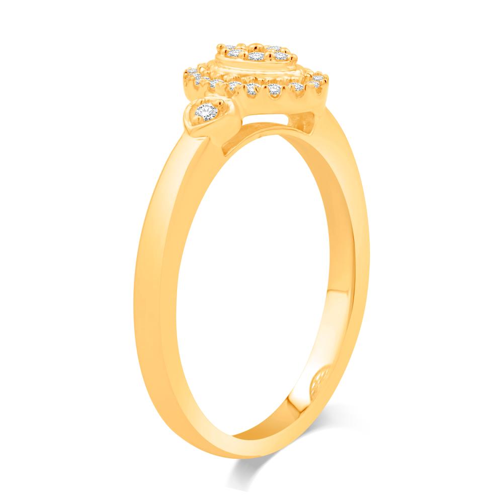 10 Karat Yellow Gold 0.16 Carat Diamonds Oval Ladies Ring-0232182-YG
