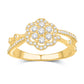 10 Karat Yellow Gold 0.49 Carat Diamonds Flower Ladies Ring-0232184-YG