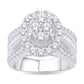 10 Karat White Gold 2.00 Carat Diamonds Oval Ladies Ring-0232191-WG