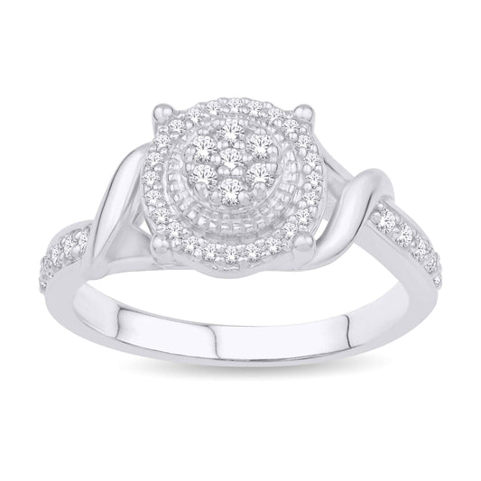 10 Karat White Gold 0.30 Carat Diamonds Round Ladies Ring-0232197-WG