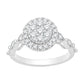 10 Karat White Gold 0.73 Carat Diamonds Round Ladies Ring-0232222-WG