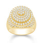 10 Karat All Yellow 2.03 Carat Diamonds Round Cluster Men's Ring-0232350-ALY