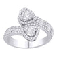 10 Karat White Gold 0.74 Carat Diamonds Heart Bypass Ladies Ring-0232371-WG
