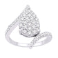 10 Karat White Gold 0.92 Carat Diamonds Pear Shape Ladies Ring-0232510-WG