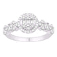 10 Karat White Gold 0.75 Carat Diamonds Round Ladies Ring-0232514-WG