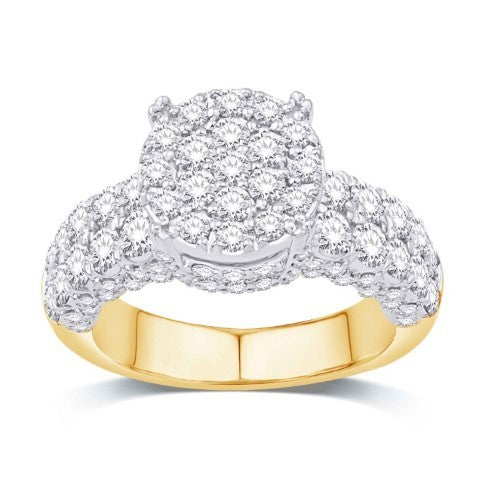 10 Karat Yellow Gold 2.44 Carat Diamonds Round Ladies Ring-0232996-YG
