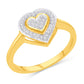 10 Karat Yellow Gold 0.10 Carat Diamonds Heart Ladies Ring-0237029-YG