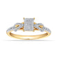 10 Karat Yellow Gold 0.26 Carat Diamonds Square Ladies Ring-0250004-YG