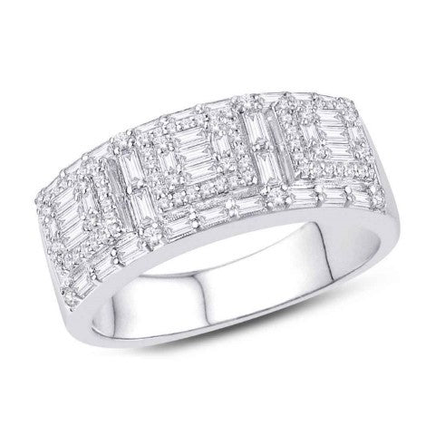 10 Karat White Gold 1.09 Carat Diamonds Classic Men's Ring-0325409-WG