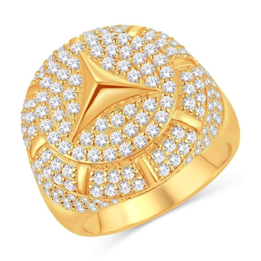 10 Karat All Yellow Gold 2.99 Carat Diamonds Mercedes Benz Men's Ring-0325618-ALY