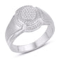 10 Karat White Gold 0.09 Round Men's Ring-0325641-WG