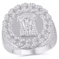 10 Karat White Gold 0.87 Carat Diamonds Jesus Men's Ring-0325646-WG