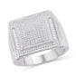 10 Karat White Gold 0.76 Carat Diamonds Square Men's Ring-0325717-WG