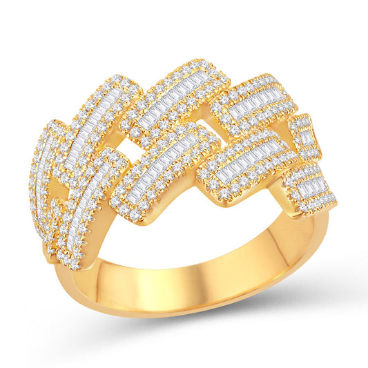 10 Karat All Yellow Gold 0.92 Carat Diamonds Fashion Men's Ring-0325737-ALY