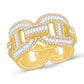 10 Karat All Yellow Gold 2.23 Carat Diamonds Round and Baguette Diamond Cuban Link Men's Ring-0325759-ALY