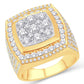 10 Karat All Yellow Gold 3.45 Carat Diamonds Miracle Plate Cushion Men's Ring-0325788-ALY