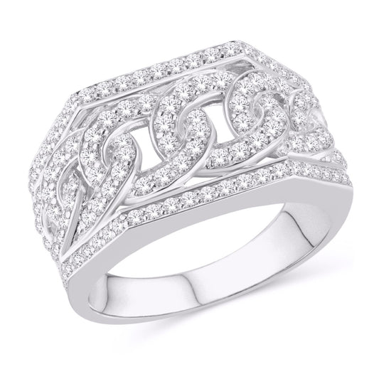 10 Karat White Gold 1.50 Carat Diamonds Fashion Men's Ring-0325852-WG