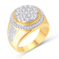 10 Karat Yellow Gold 1.55 Carat Diamonds Flower Men's Ring-0325872-YG