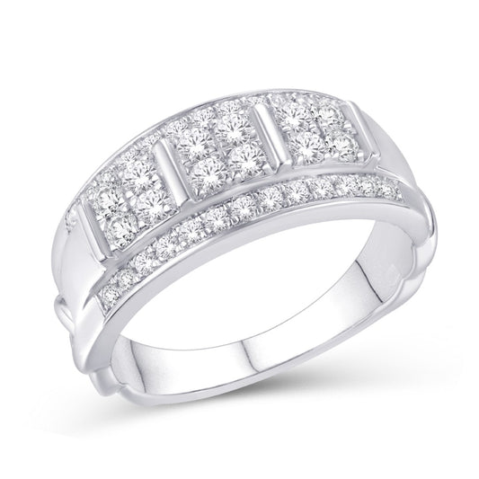 10 Karat White Gold 0.99 Carat Diamonds Classic Men's Ring-0325882-WG