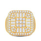 10 Karat All Yellow Gold 3.12 Carat Diamonds Cushion Men's Ring-0325939-ALY