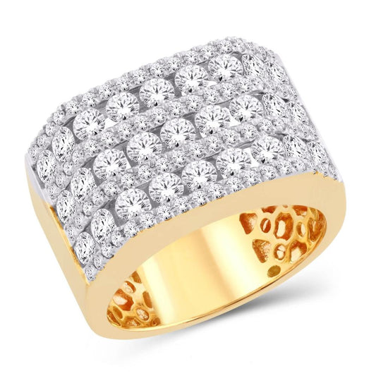 10 Karat Yellow Gold 3.10 Carat Diamonds Classic Men's Ring-0325991-YG