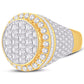 10 Karat Two-Tone (Yellow and White) Gold 5.00 Carat Diamonds Round Men's Ring-0326072-YW
