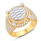 10 Karat Two-Tone (Yellow and White) Gold 2.21 Carat Diamonds Round Men's Ring-0326101-YW