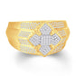 10 Karat Two-Tone (Yellow and White) Gold 0.46 Carat Diamonds Fashion Men's Ring-0326110-YW