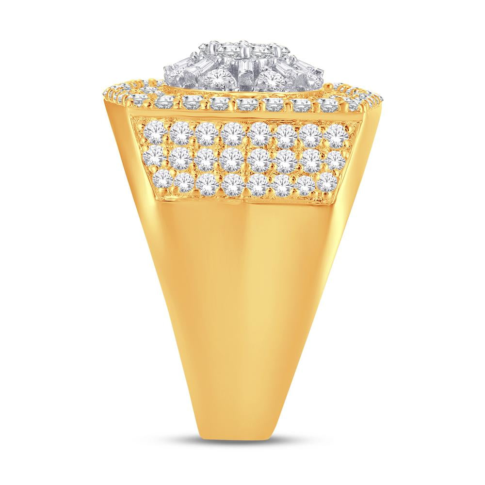 10 Karat Two-Tone (Yellow and White) Gold 2.73 Carat Diamonds Designer Men's Ring-0326127-YW
