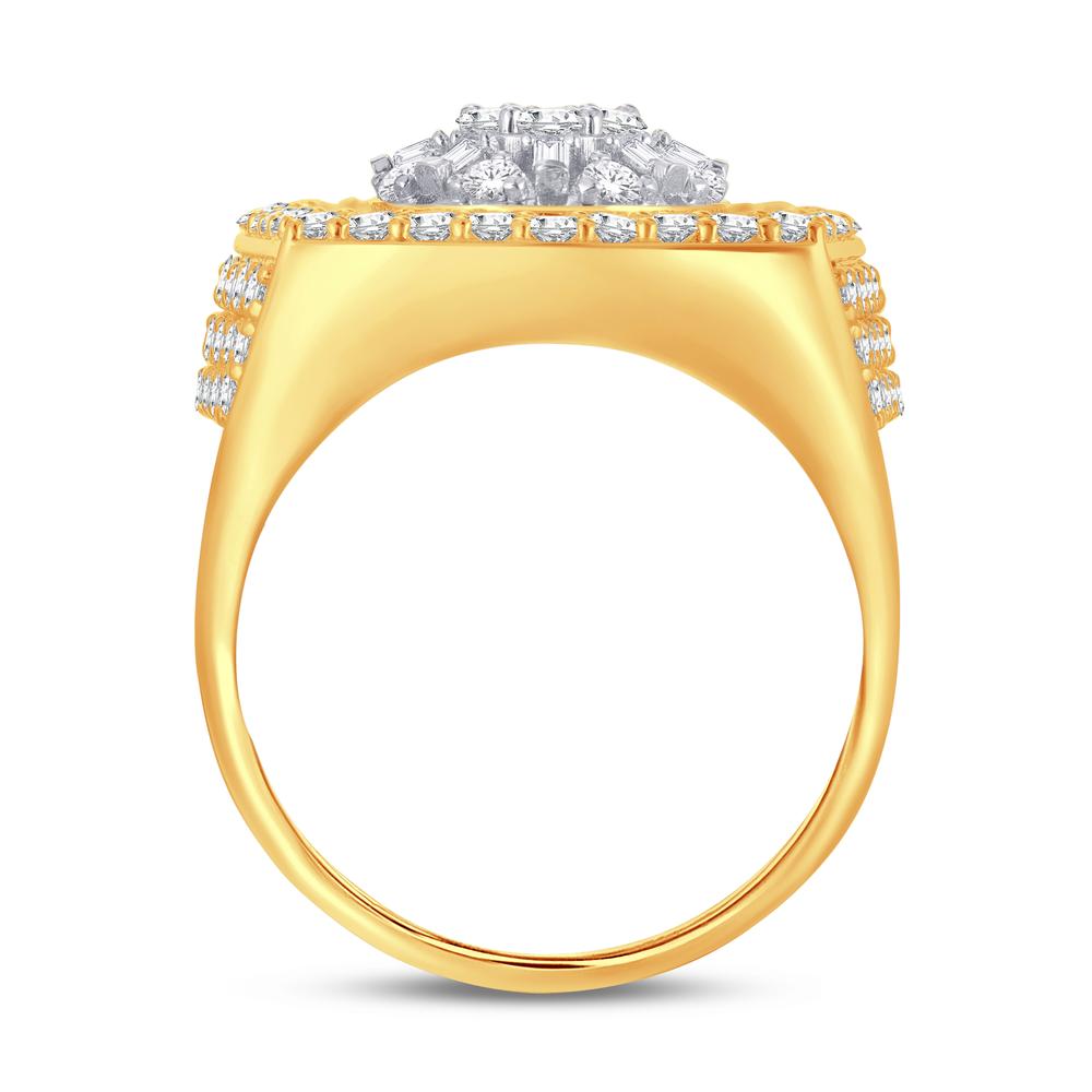 10 Karat Two-Tone (Yellow and White) Gold 2.73 Carat Diamonds Designer Men's Ring-0326127-YW