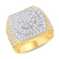 10 Karat Two-Tone (Yellow and White) Gold 2.56 Carat Diamonds Fancy Men's Ring-0326132-YW