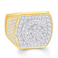 10 Karat Two-Tone (Yellow and White) Gold 2.56 Carat Diamonds Fancy Men's Ring-0326132-YW