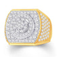 10 Karat Two-Tone (Yellow and White) Gold 2.56 Carat Diamonds Fancy Men's Ring-0326132-YW