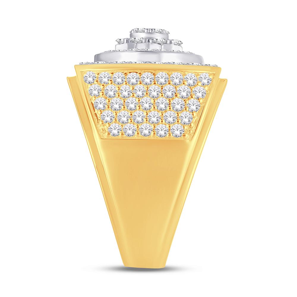 10 Karat Two-Tone (Yellow and White) Gold 2.56 Carat Diamonds Fancy Men's Ring-0326132-YW