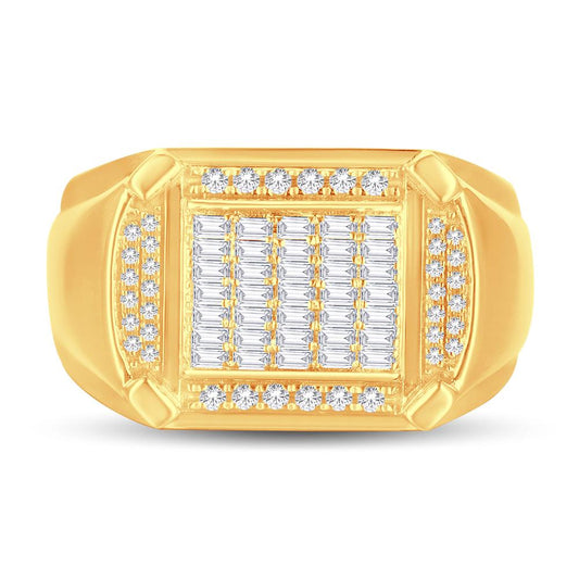 10 Karat All Yellow Gold 0.55 Carat Diamonds Classic Men's Ring-0326921-ALY