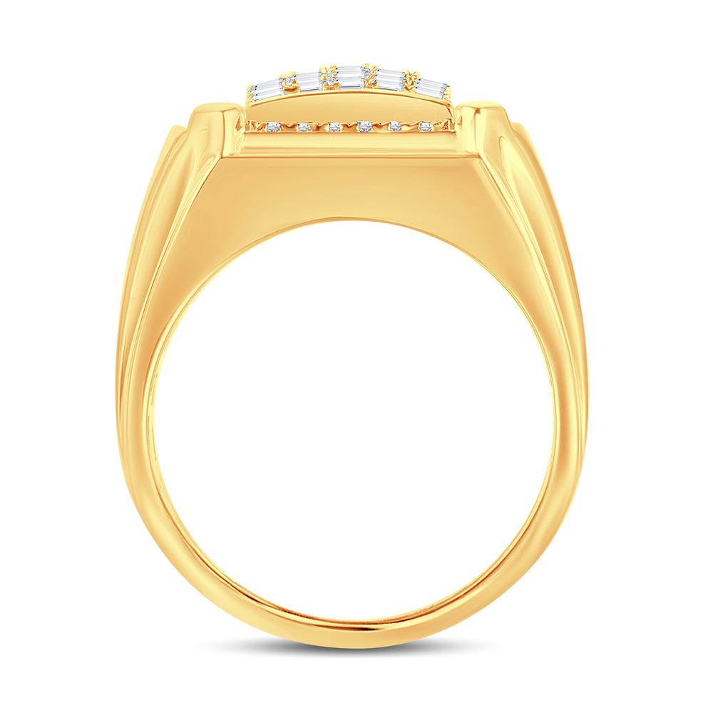 10 Karat All Yellow Gold 0.55 Carat Diamonds Classic Men's Ring-0326921-ALY
