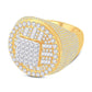 10 Karat Two-Tone (Yellow and White) Gold 3.62 Carat Diamonds Designer Men's Ring-0326924-YW-S