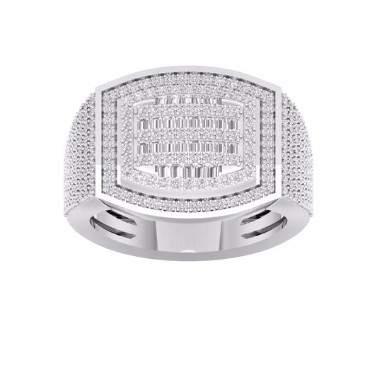10 Karat White Gold 1.00 Carat Diamonds Classic Men's Ring-0327007-WG