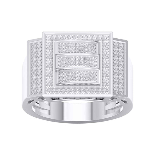 10 Karat White Gold 0.40 Carat Diamonds Classic Men's Ring-0327020-WG