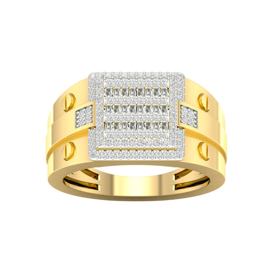 10 Karat Yellow Gold 0.50 Carat Diamonds Classic Men's Ring-0327025-YG