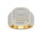 10 Karat Yellow Gold 2.00 Carat Diamonds Cushion Men's Ring-0327026-YG
