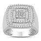 10 Karat White Gold 1.50 Carat Diamonds Cushion Men's Ring-0327029-WG