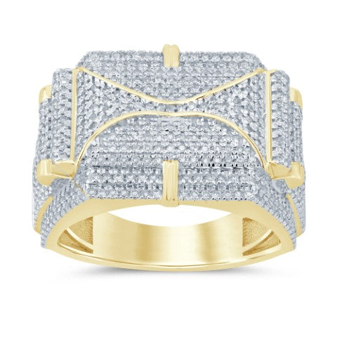10 Karat Yellow Gold 1.25 Carat Diamonds Fashion Men's Ring-0329224-YG