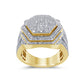 10 Karat Yellow Gold 1.13 Carat Diamonds Hexagon Men's Ring-0329230-YG
