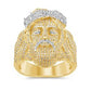 10 Karat Yellow Gold 1.33 Carat Diamonds Jesus Face Men's Ring-0329252-YG