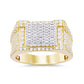 10 Karat Yellow Gold 1.69 Carat Diamonds Square Men's Ring-0329306-YG