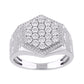 10 Karat White Gold 0.68 Carat Diamonds Hexagon Men's Ring-0329874-WG